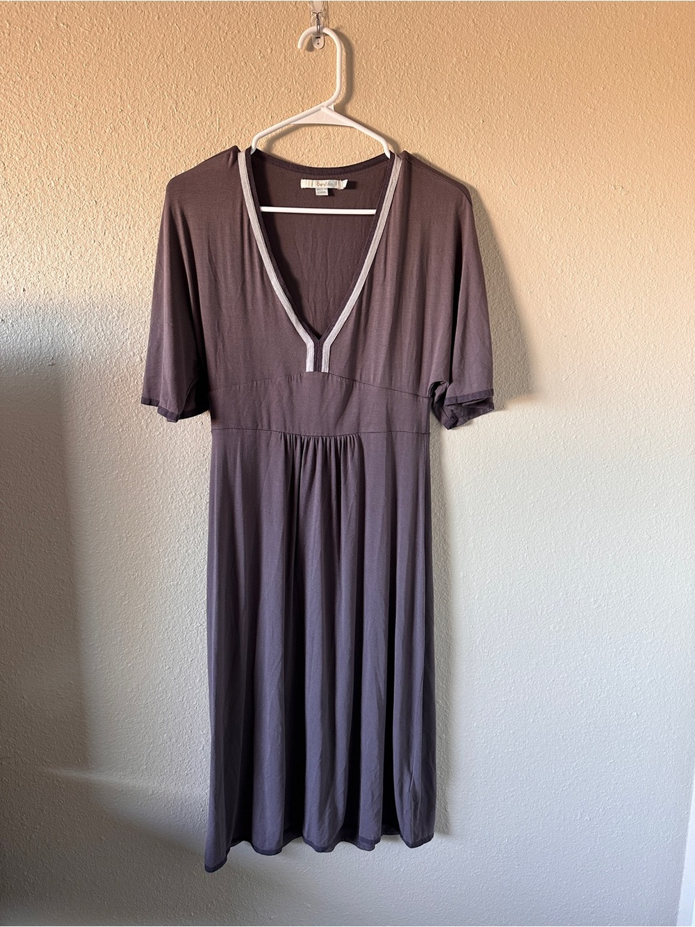 Women's Boden Lily Jersey Midi tea dress in Brown, size 6 Long